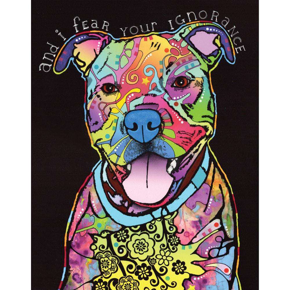 Unique Area Rugs  Dean Russo - Ilustrious Pitbull Dog - DiaNoche Designs