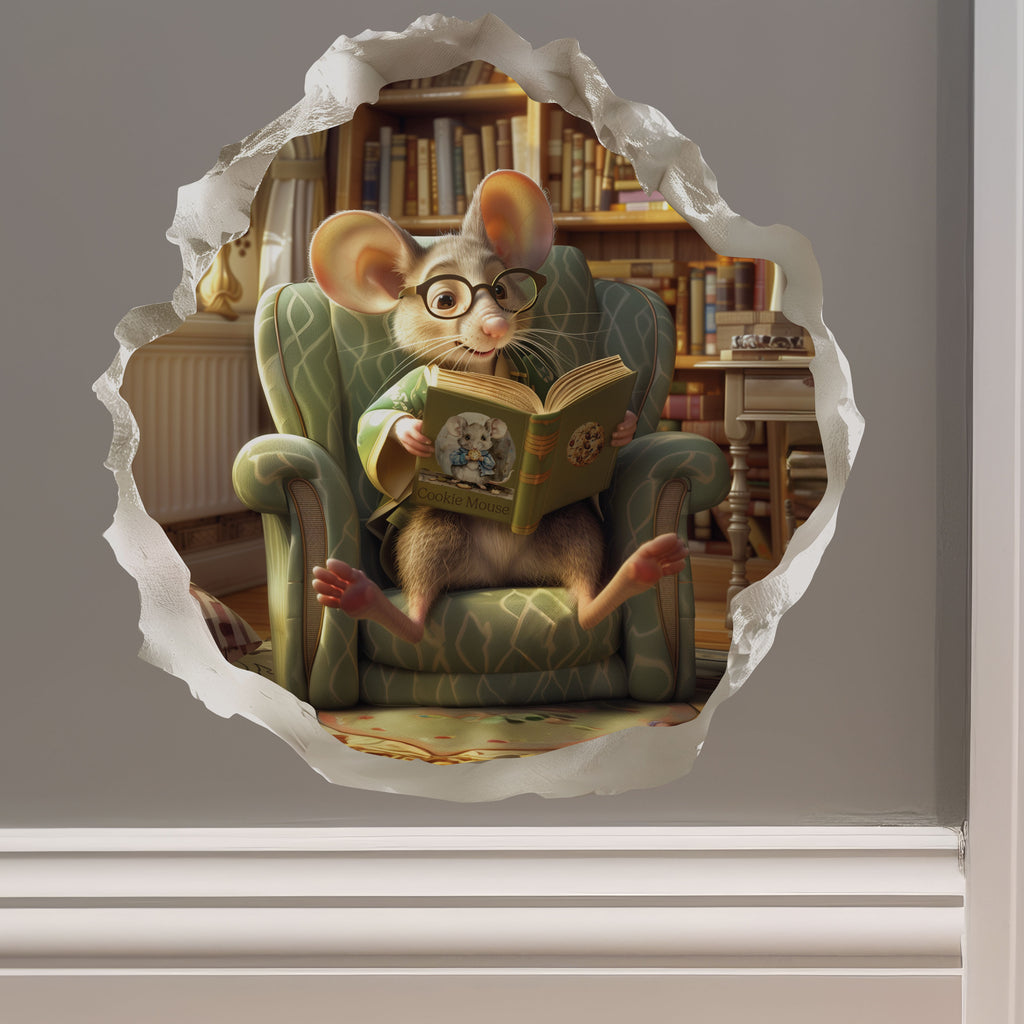 Reading Mouse Decal on wall