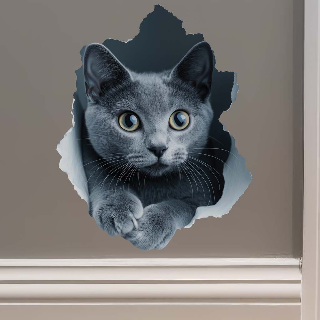 Gray Cat Decal on wall