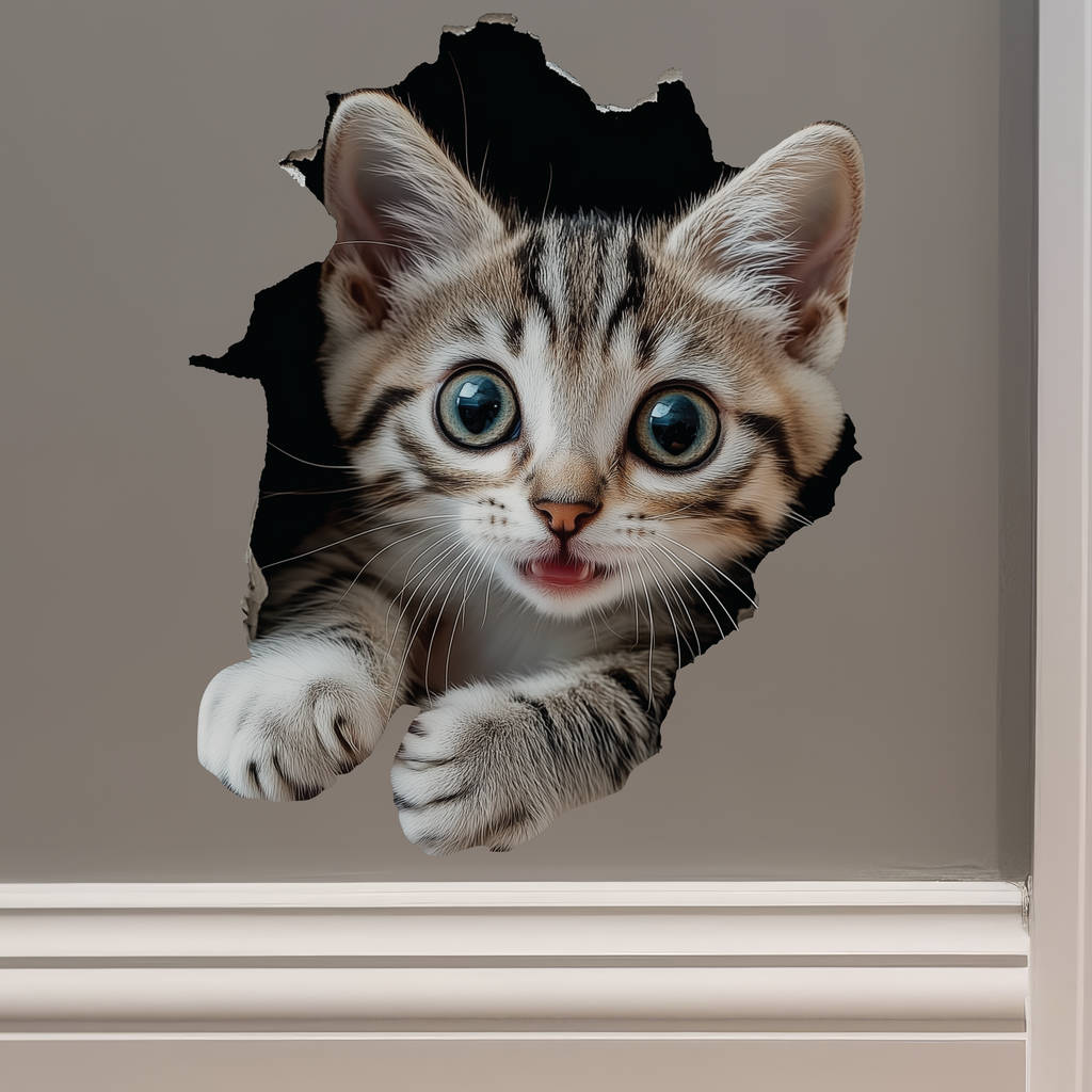 Tabby Cat Decal on wall