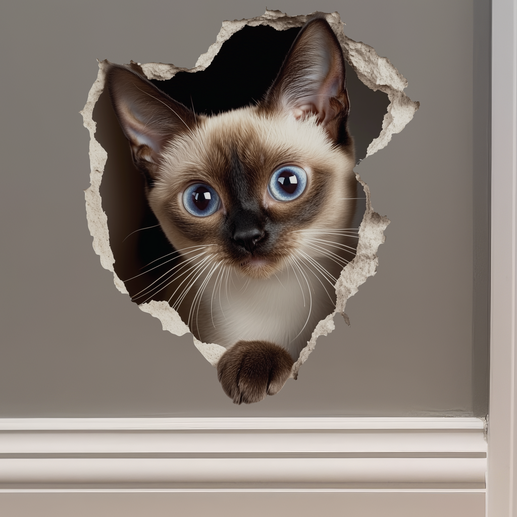 Siamese Cat decal on wall