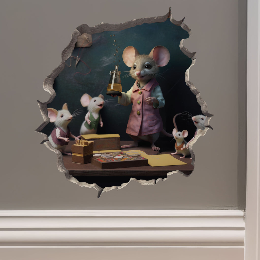 Female Teacher Mouse decal on wall