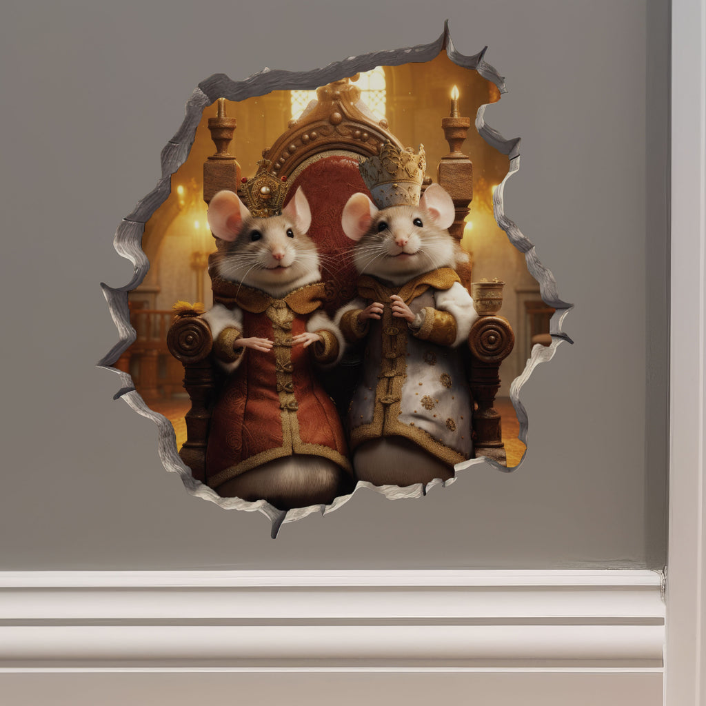 King and Queen Mice decal on wall