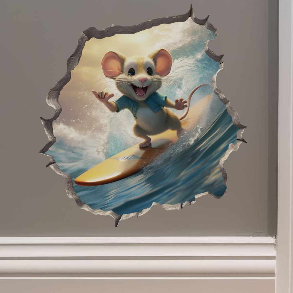 Surfer Mouse decal on wall