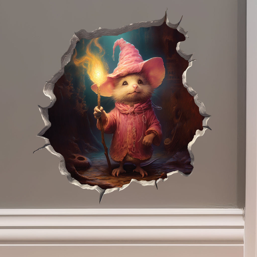 Wizard Mouse Hole Wall Sticker