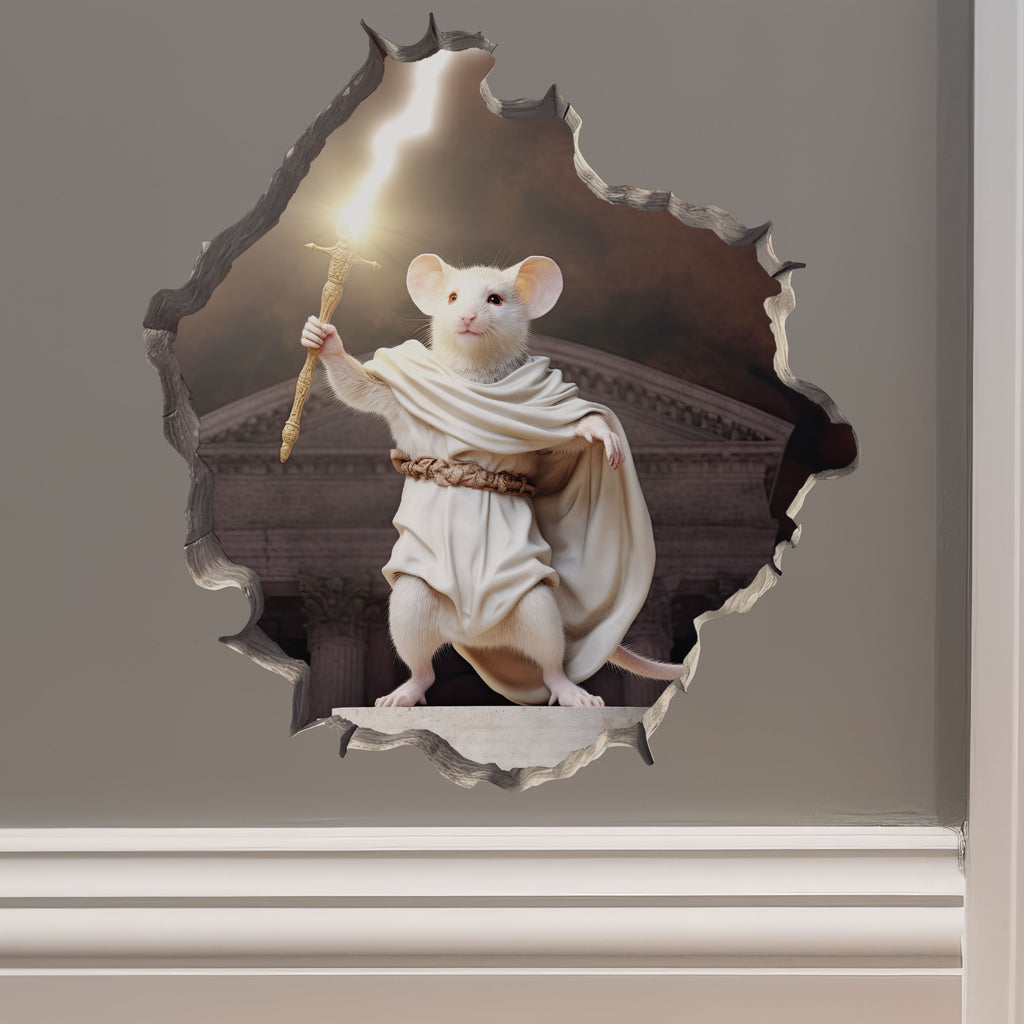 Zeus mouse decal on wall