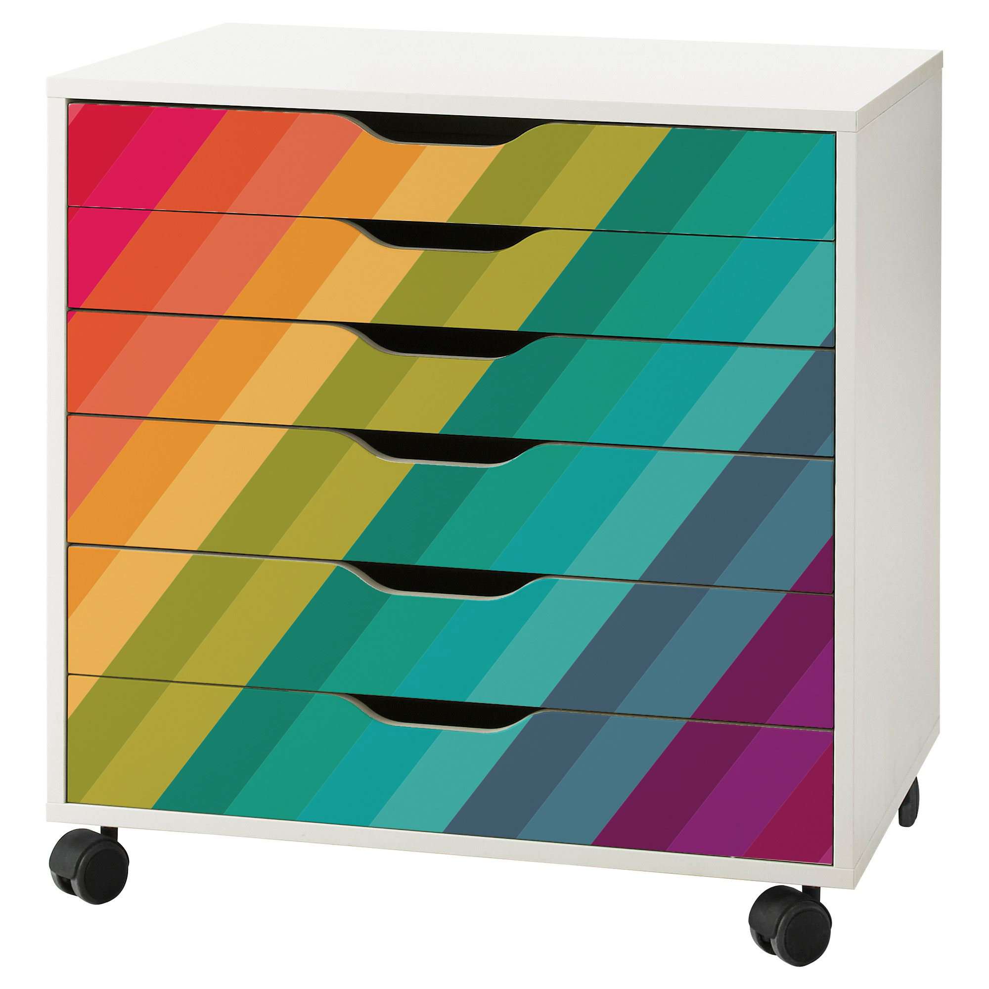 Reversed Rainbow Stripe Decal Set For Ikea Alex Drawer Unit – My 