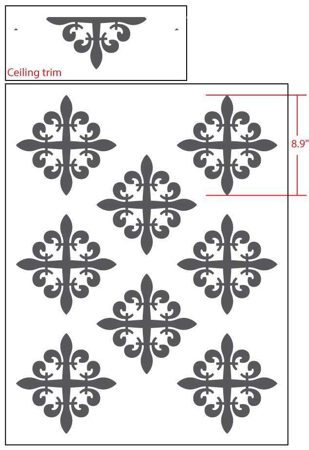 French Fleur De Lys stencil pattern for DIY decorating projects, accent  walls and furniture