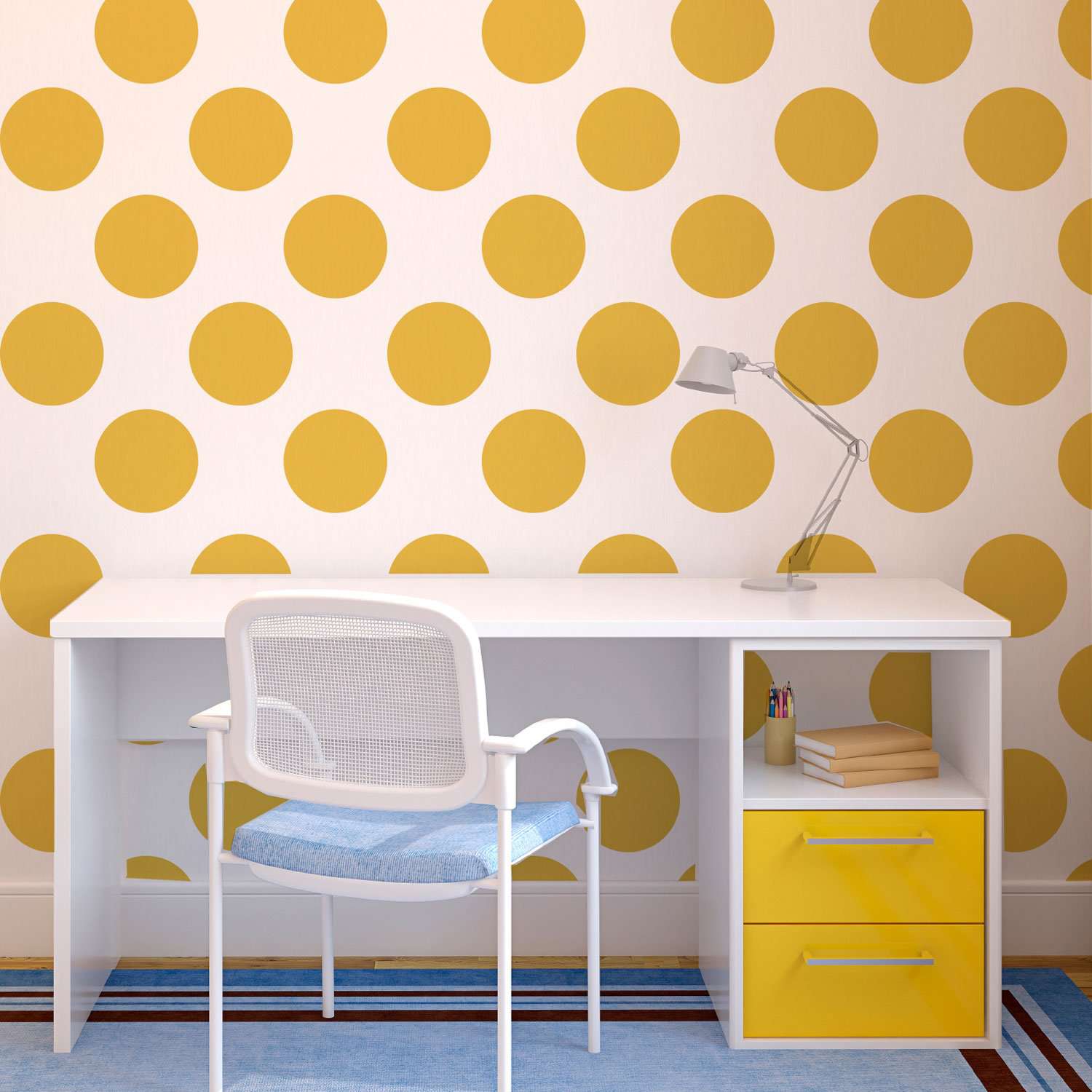 Modern Polka Dot Wall Stencil